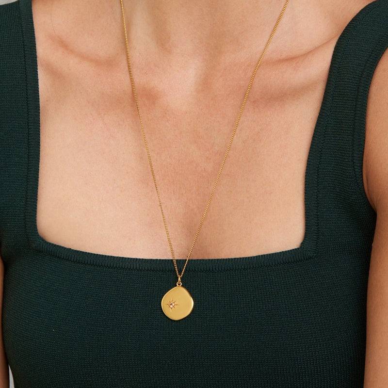 Mosuo Jewellery Geburtsstein Halskette November - Vermeil & Citrin Clearance-Verkauf