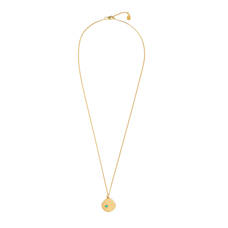 Mosuo Jewellery Geburtsstein Halskette Dezember - Vermeil & Türkis Kostenloser Versand international