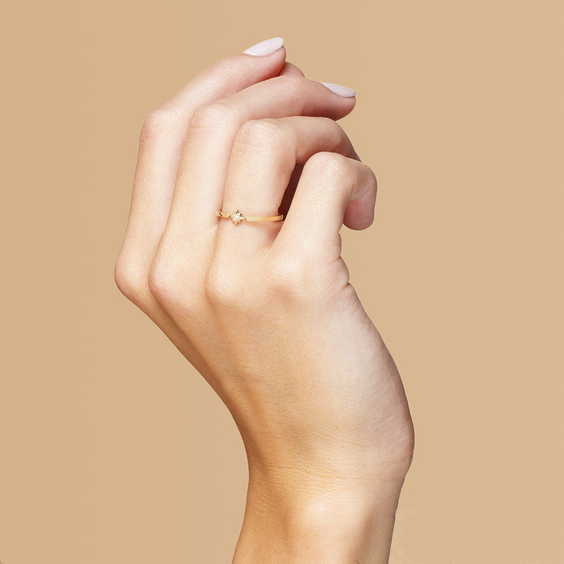 Mosuo Jewellery Diamant Nordstern Ring Speichern exportieren