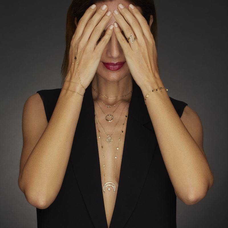 Mosuo Jewellery Diamant Mond & Stern Halskette Valentinstagsangebot