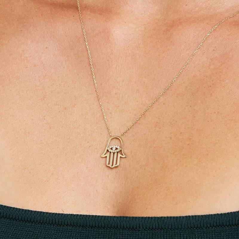 Mosuo Jewellery Hamsa Diamant Halskette Lagerräumung
