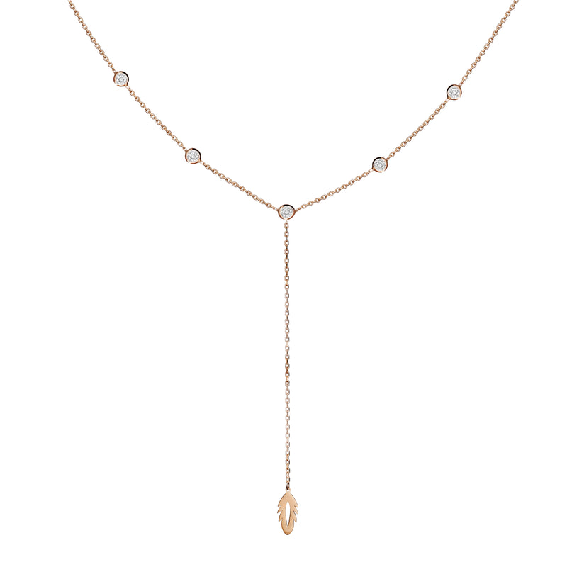 Mosuo Jewellery Feder Y-Halskette mit Steinen Blitzangebot