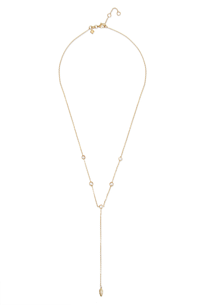 Mosuo Jewellery Feder Y-Halskette mit Steinen Blitzangebot