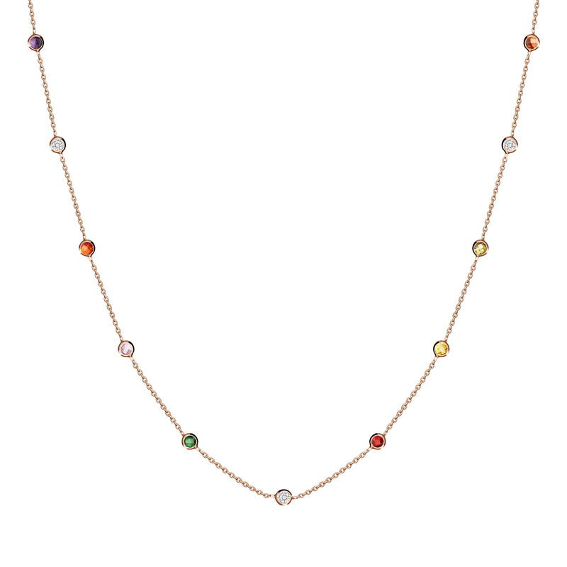Mosuo Jewellery Regenbogen Halskette mit Steinen Große Rabatte