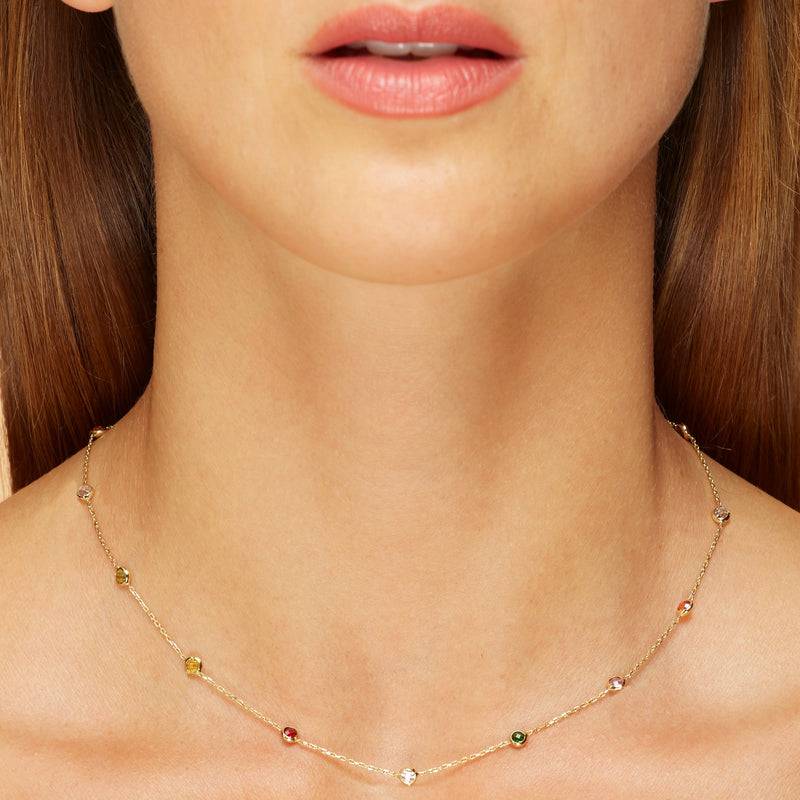 Mosuo Jewellery Regenbogen Halskette mit Steinen Neuheiten