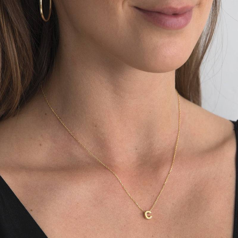 Mosuo Jewellery Diamant Buchstaben Halskette “C” - Vermeil Tiefpreis