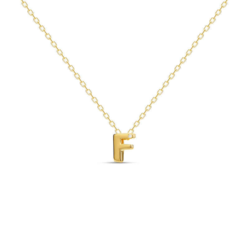 Mosuo Jewellery Diamant Buchstaben Halskette “F” - Vermeil Kostenlose Rückgabe