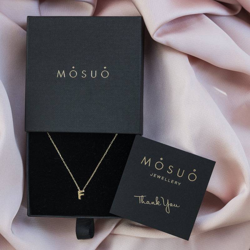 Mosuo Jewellery Diamant Buchstaben Halskette “F” - Vermeil Kostenlose Rückgabe