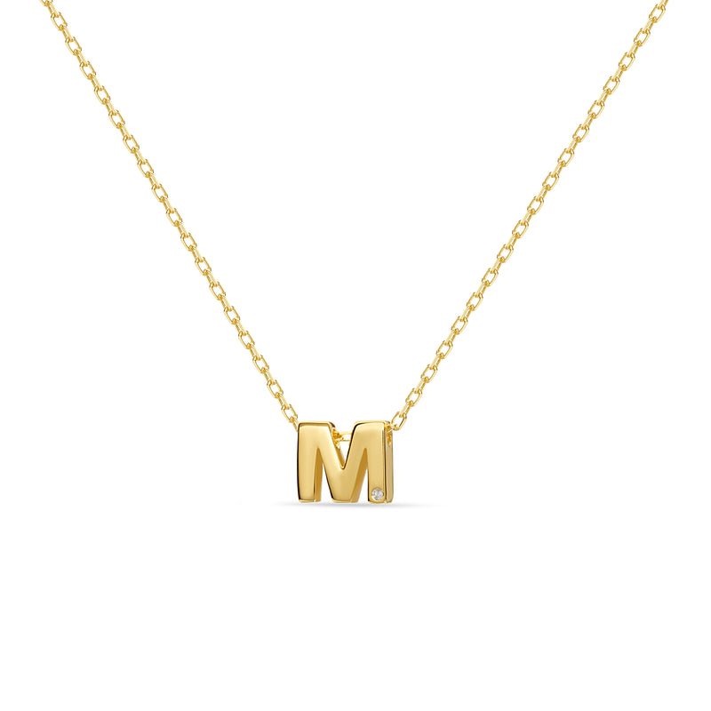 Mosuo Jewellery Diamant Buchstaben Halskette “M” - Vermeil Zeitbegrenzte Promotion