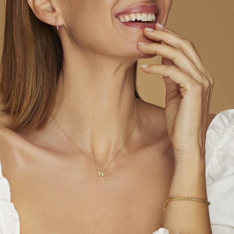 Mosuo Jewellery Diamant Buchstaben Halskette “N” - Vermeil Bis zu 50% Rabatt