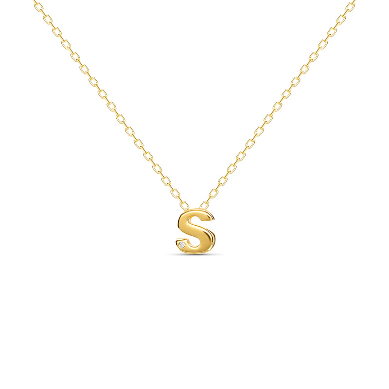 Mosuo Jewellery Diamant Buchstaben Halskette “S”- Vermeil Vierteljährliche Förderung