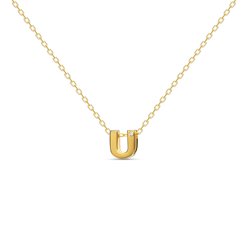 Mosuo Jewellery Diamant Buchstaben Halskette “U”- Vermeil Discount Store für neue Produkte