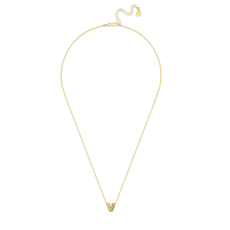 Mosuo Jewellery Diamant Buchstaben Halskette “V”- Vermeil Nur noch ein Tag übrig
