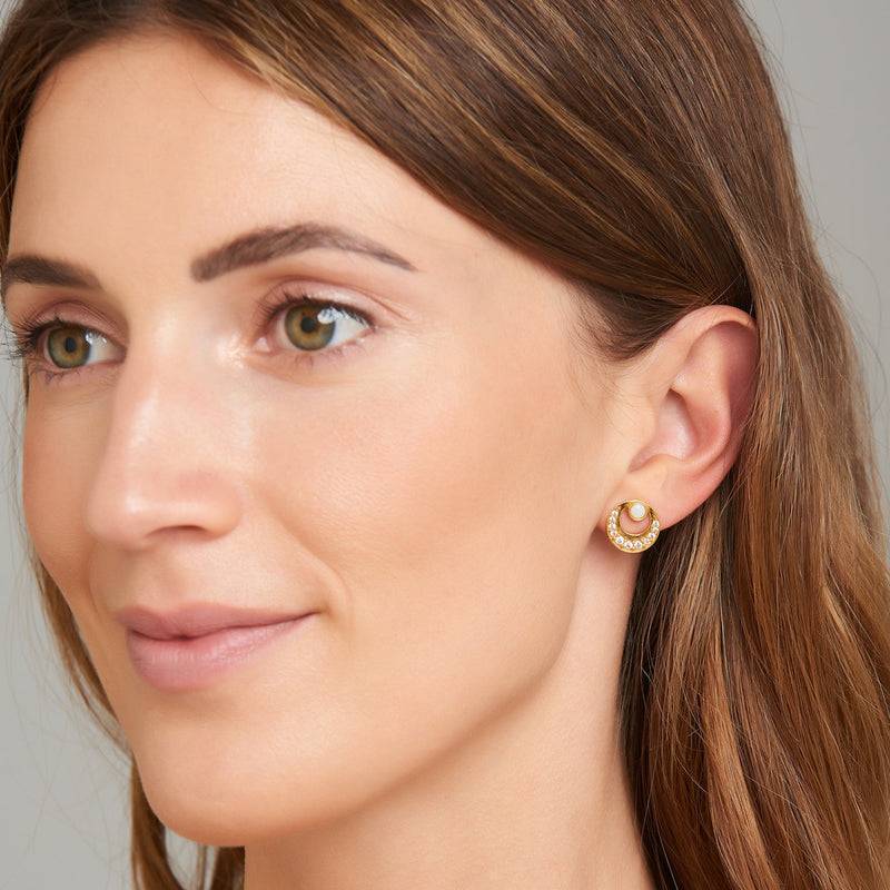 Mosuo Jewellery Mond Opal Ohrringe - Vermeil Kostenloser Versand international
