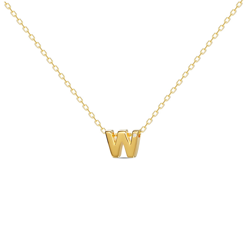 Mosuo Jewellery Diamant Buchstaben Halskette “W”- Vermeil Black Friday Preise