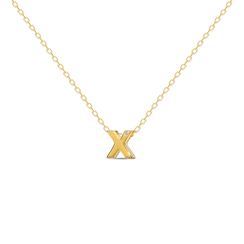 Mosuo Jewellery Diamant Buchstaben Halskette “X”- Vermeil Im Verkauf