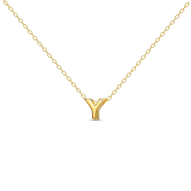 Mosuo Jewellery Diamant Buchstaben Halskette “Y”- Vermeil zollfrei