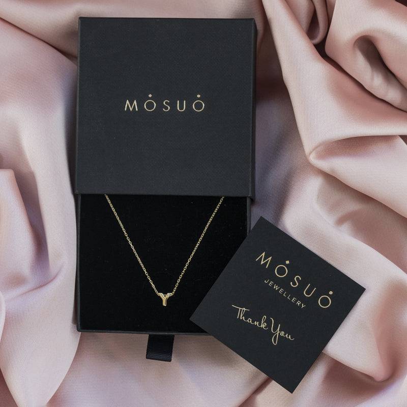 Mosuo Jewellery Diamant Buchstaben Halskette “Y”- Vermeil zollfrei