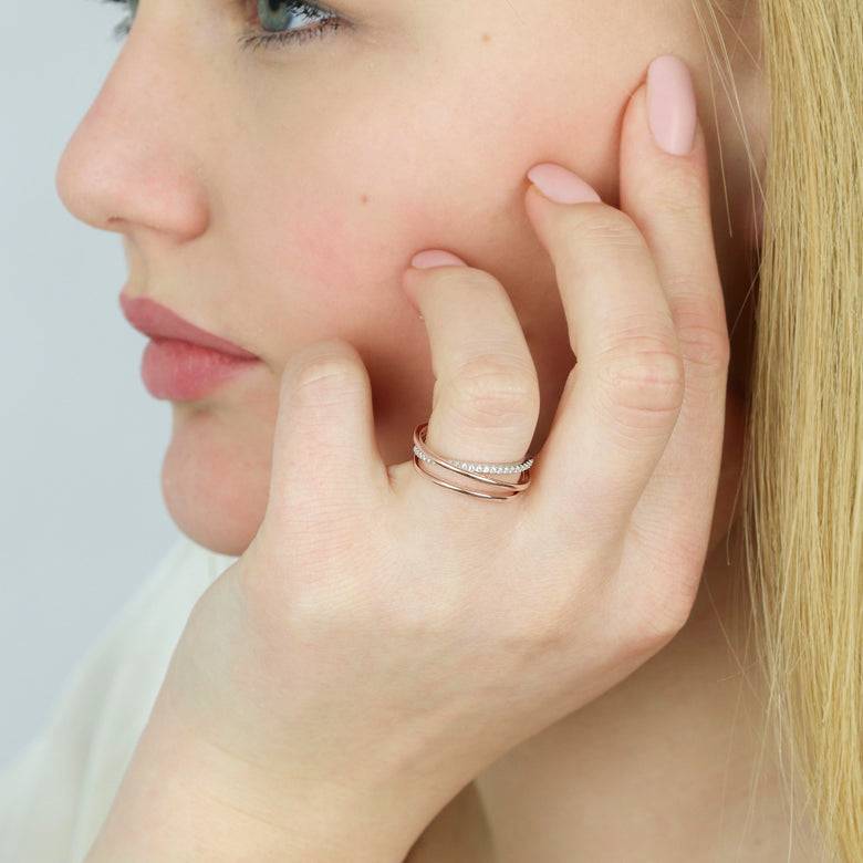 Nana Kay Echtgold Ring Onduler Rosé Lagerräumung