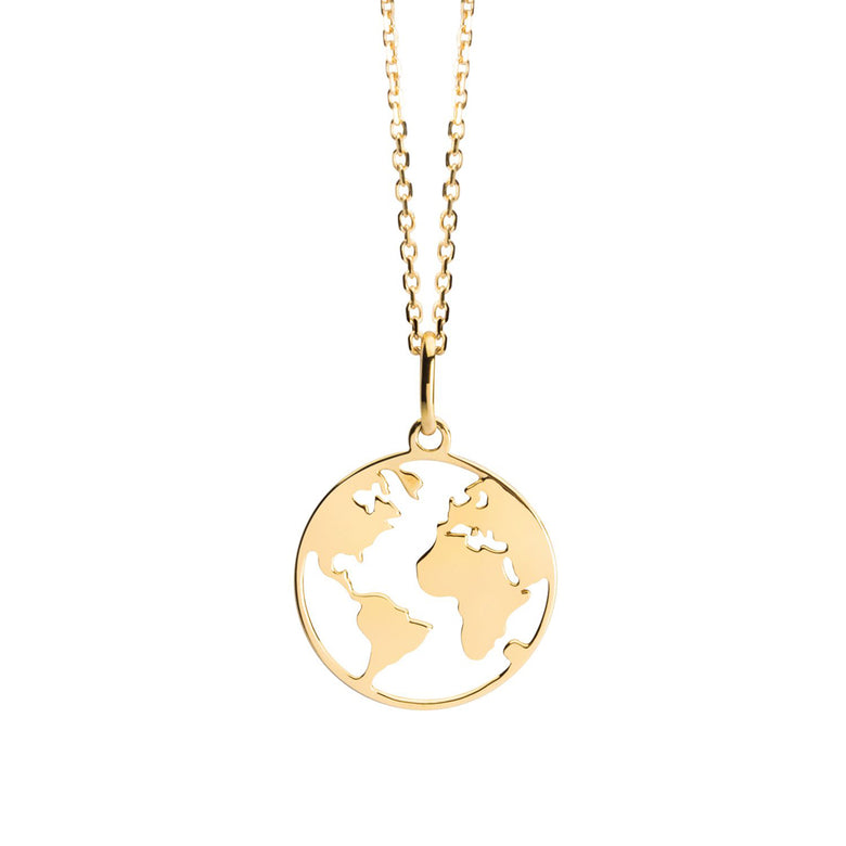 Nana Kay Echtgold Halskette World Map Valentinstagsangebot