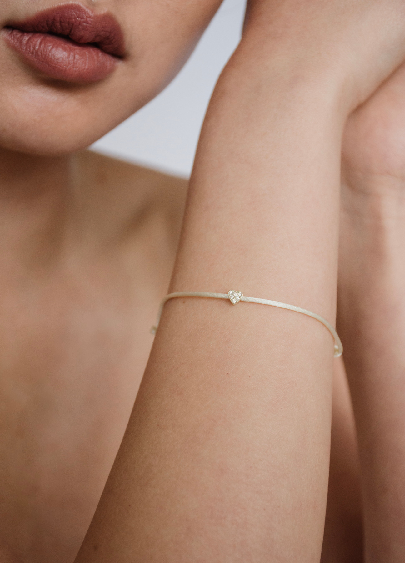 Nina Kastens Diamond Heart Bracelet White Flash Sale