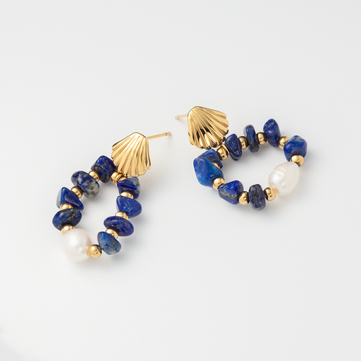 Paul Hewitt Scallop Stone Ohrring Gold Neueste Mode
