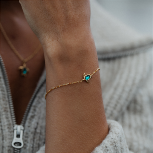 Paul Hewitt Turtle Mono Armkette Aquamarine Gold Online Outlet