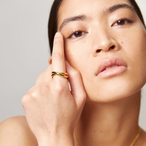 Paul Hewitt Waves Twisted Ring Gold Kauf eins, bekomm eins gratis