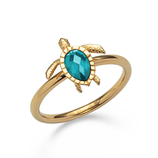 Paul Hewitt Turtle Ring Aquamarine Gold Tägliche Deals