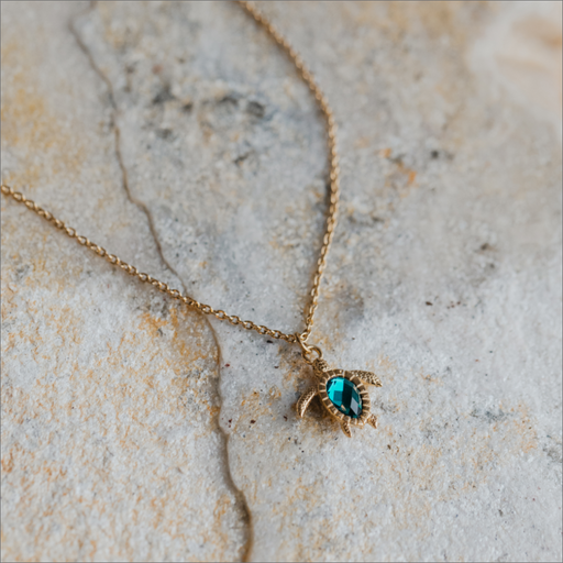 Paul Hewitt Turtle Mono Halskette Aquamarine Gold Riesige Ersparnisse