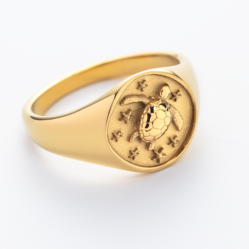 Paul Hewitt Turtle Signet Ring Gold Kostenlose Rückgabe