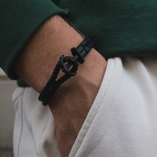Paul Hewitt Ankerarmband Phrep Schwarz Leder Schwarz Meist gekauft