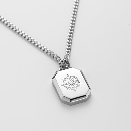 Paul Hewitt Men's Octagonal Halskette Windrose Silber Saisonschlussverkauf