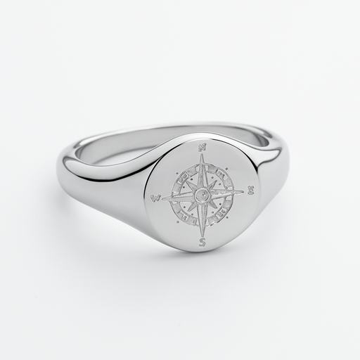 Paul Hewitt Men's Signet Ring Windrose Silber Black Friday