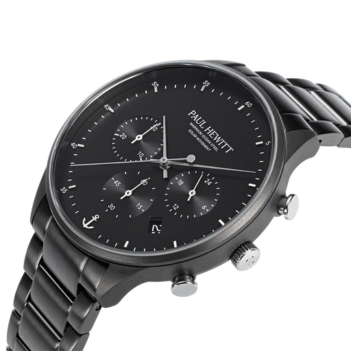 Paul Hewitt Chrono Uhr Gun Metal Schwarz Heißer Verkauf