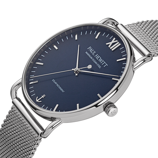 Paul Hewitt Sailor 39 mm Uhr Silber Blau Kauf eins, bekomm eins gratis