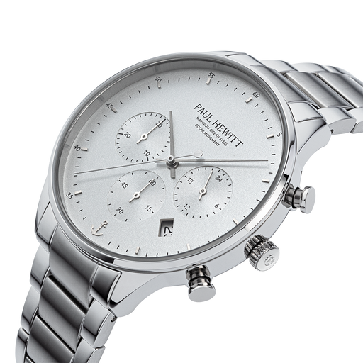 Paul Hewitt Chrono Uhr Silber Weiß Sonderangebote
