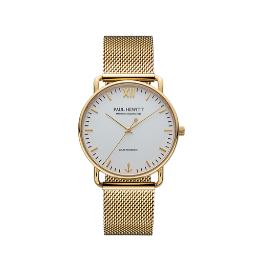 Paul Hewitt Sailor 39 mm Uhr Gold Weiß Riesige Ersparnisse