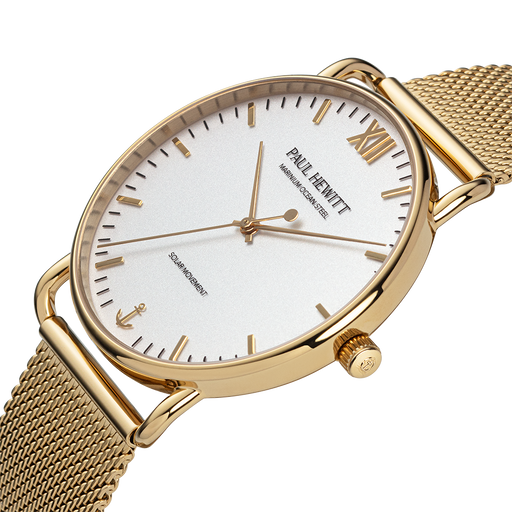 Paul Hewitt Sailor 39 mm Uhr Gold Weiß Riesige Ersparnisse