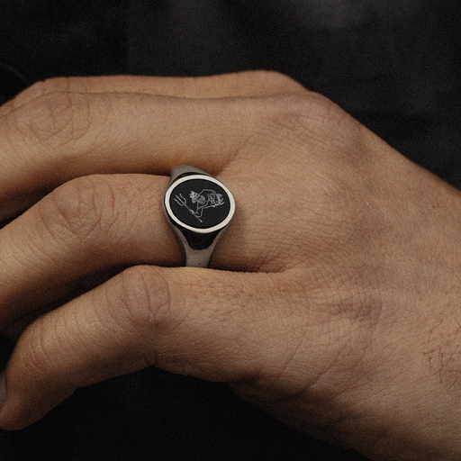 Paul Hewitt Men's Poseidon Ring Silber Kostenlose Rückgabe