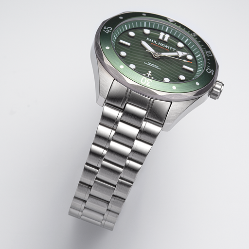 Paul Hewitt Ocean Diver Multilink Uhr Silber Grün Letzte 2 Tage