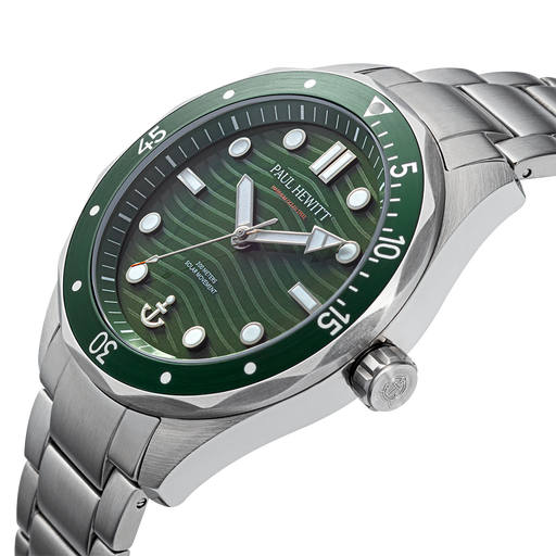Paul Hewitt Ocean Diver Multilink Uhr Silber Grün Letzte 2 Tage