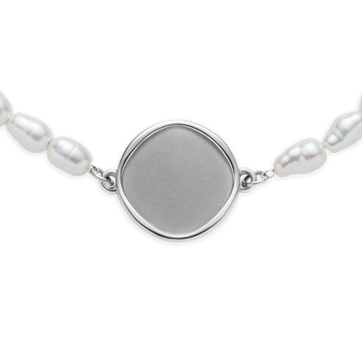 Paul Hewitt Engravable Coin Pearl Armkette Silber Großer Ausverkauf