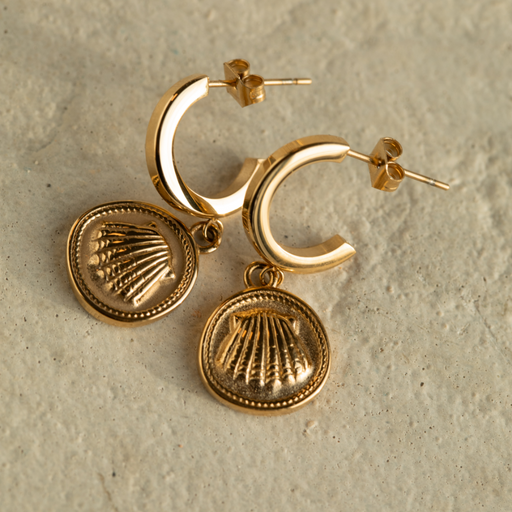 Paul Hewitt Scallop Coin Ohrring Gold Cyber Monday