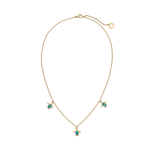 Paul Hewitt Turtle Halskette Aquamarine Gold Lagerräumung