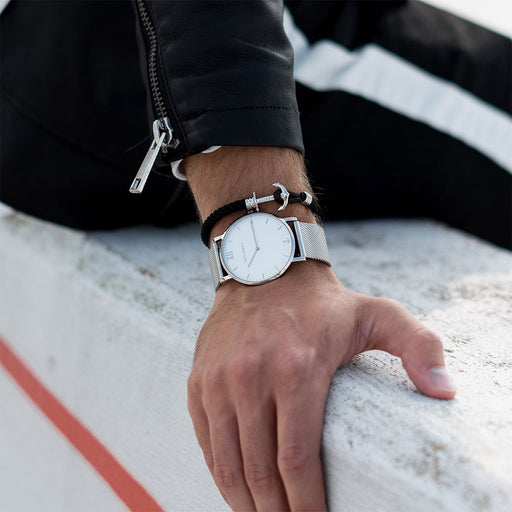 Paul Hewitt Ankerarmband Phrep Lite Silber Nylon Schwarz Bis zu 55% Rabatt