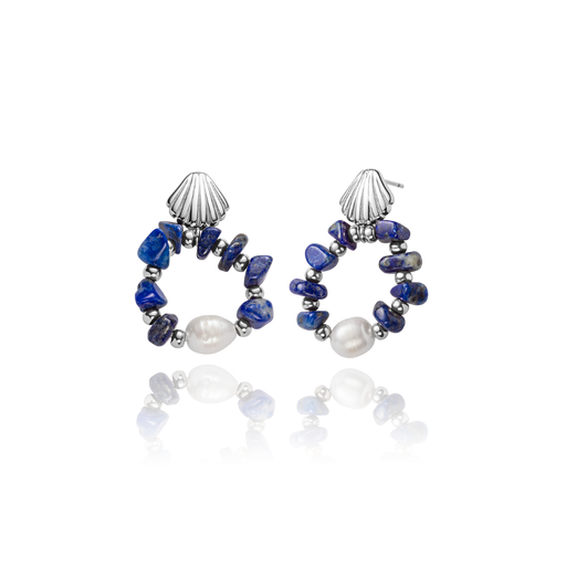 Paul Hewitt Scallop Stone Ohrring Silber