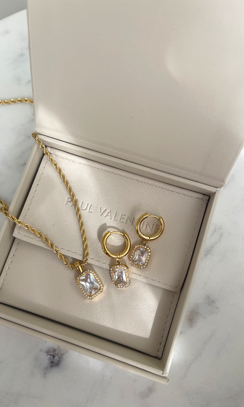 Paul Valentine Pavé Emerald Necklace Neueste Mode