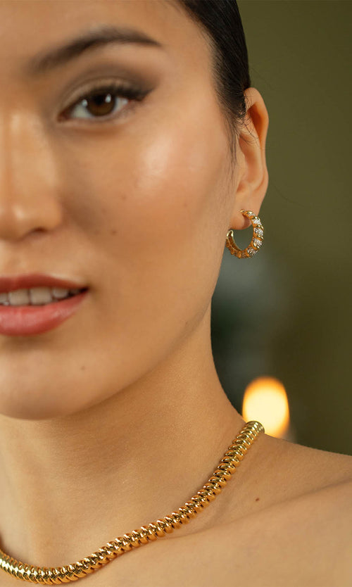 Paul Valentine Sparkle Twisted Hoops Super Sparpreis