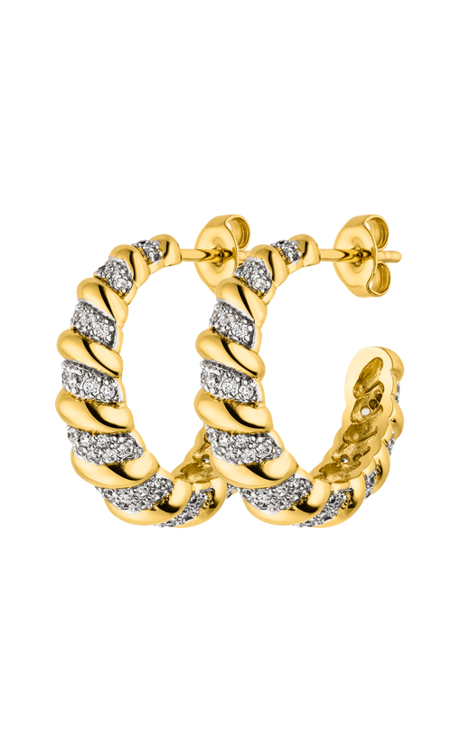 Paul Valentine Sparkle Twisted Hoops Super Sparpreis
